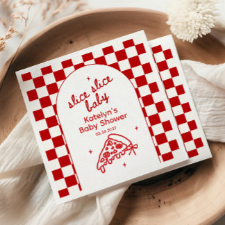 Slice Slice Baby Thema Pizza Baby Shower Serviette