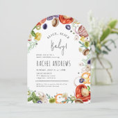 Slice Slice Baby Trendy Pizza Party Babydusche Einladung (Stehend Vorderseite)