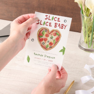 Slice, Slice Baby - Wasserfarben-Babyparty Pergament Einladungen