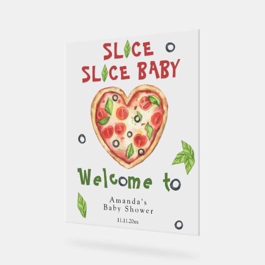 Slice, Slice Baby - Watercolor baby shower Acrylschild (Winkel)