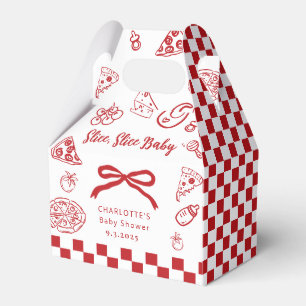 Slice Slice Baby Whimsical Pizza Bow Baby Shower Geschenkschachtel
