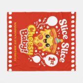 Slice Slice Cheesy Baby Pizza 1. Geburtstag Fleecedecke (Vorderseite (Horizontal))