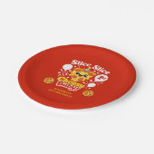 Slice Slice Cheesy Baby Pizza 1. Geburtstag Pappteller (Schrägansicht)