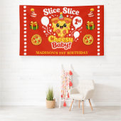 Slice Slice Cheesy Baby Pizza 1st Birthday Large Banner (Insitu)