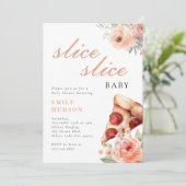 Slice Slice Pizza Baby Dusche Einladung (Stehend Vorderseite)