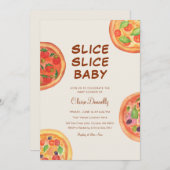 Slice Slice Pizza Italienische Babydusche Einladung (Vorne/Hinten)