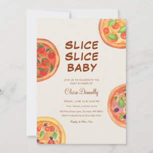 Slice Slice Pizza Italienische Babydusche Einladung