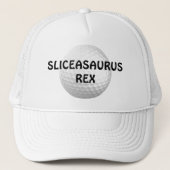 Sliceasaurus Rex lustiges Golf Truckerkappe (Vorderseite)