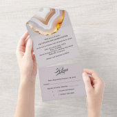 Sliced Agate Abstract Wedding All In One Einladung (Abreißen)