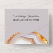 Sliced Agate Abstract Wedding  All In One Einladung (Rückseite)