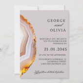 Sliced Agate Abstract Wedding Einladung (Vorderseite)