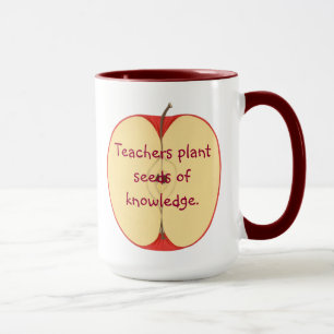 Sliced Apple Teachers Pflanze Samen von Knowledge Tasse