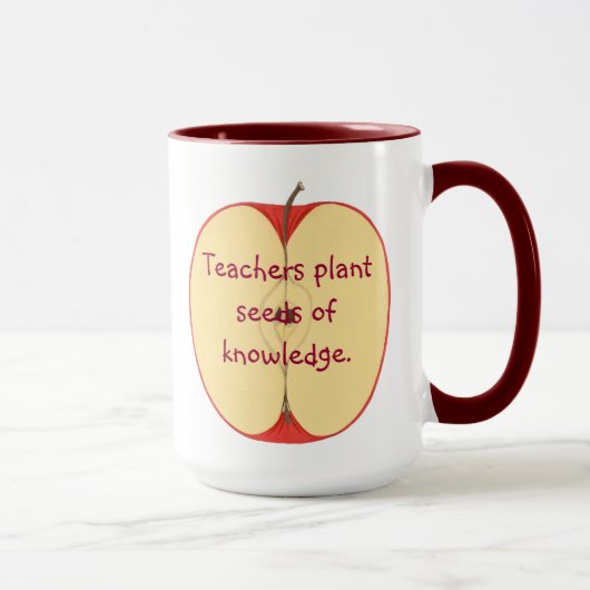 Sliced Apple Teachers Pflanze Samen von Knowledge Tasse (Rechts)