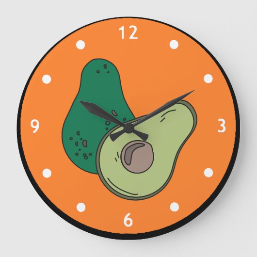 Sliced Avocado Wall Clock Große Wanduhr (Vorderseite)
