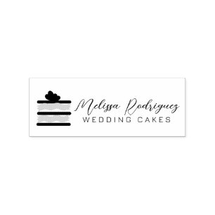Sliced Cake Baker Hochzeitsschrift-Logo Gummistempel
