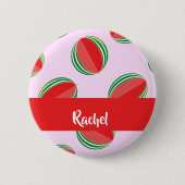 Sliced watermelon pattern on pink button (Vorderseite)