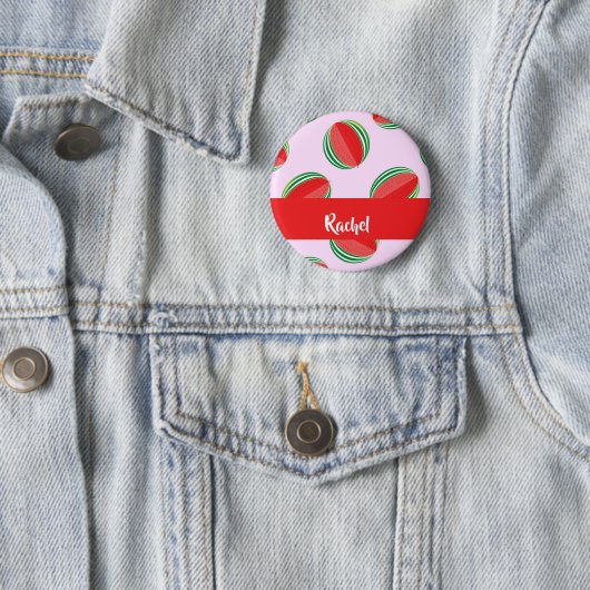 Sliced watermelon pattern on pink button (Beispiel)