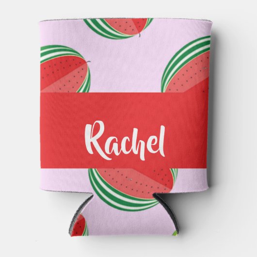 Sliced watermelon pattern on pink dosenkühler (Vorderseite)