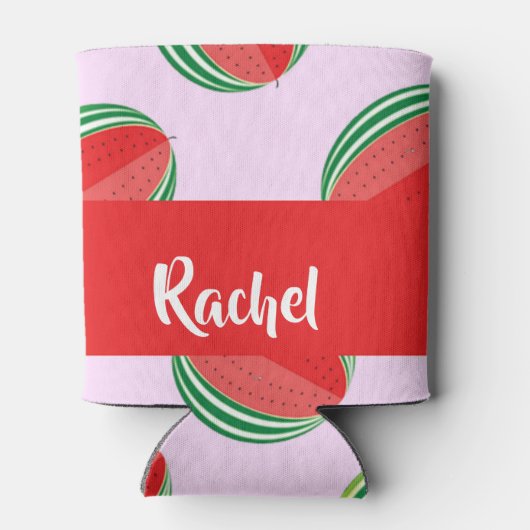 Sliced watermelon pattern on pink dosenkühler (Rückseite)
