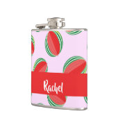 Sliced watermelon pattern on pink flachmann (Links)
