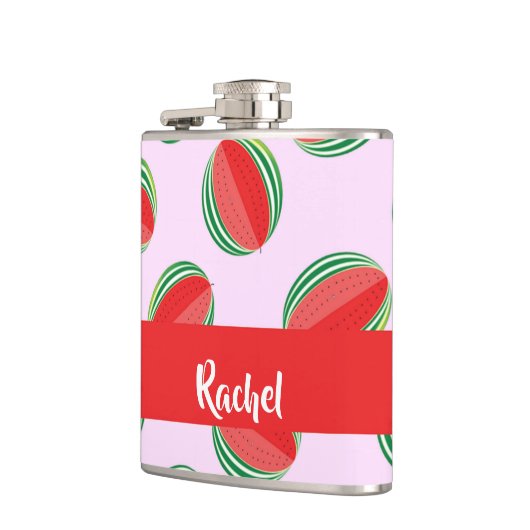 Sliced watermelon pattern on pink flachmann (Links)