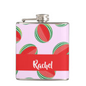 Sliced watermelon pattern on pink flachmann (Vorderseite)