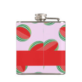 Sliced watermelon pattern on pink flachmann (Rückseite)