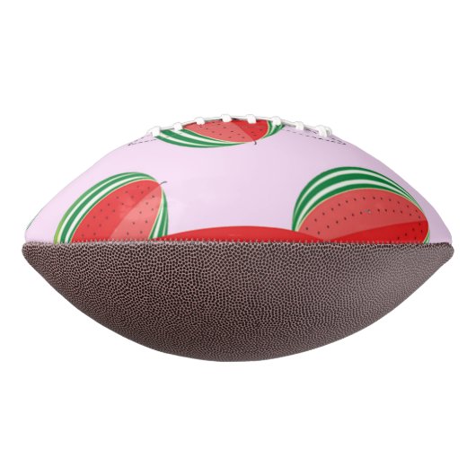 Sliced watermelon pattern on pink football (Gedreht 90)