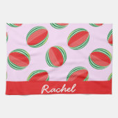 Sliced watermelon pattern on pink geschirrtuch (Horizontal)