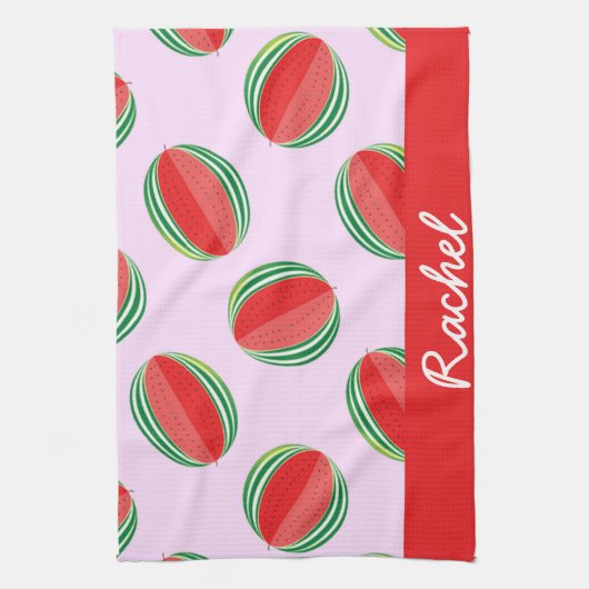 Sliced watermelon pattern on pink geschirrtuch (Vertikal)