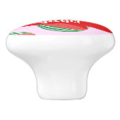 Sliced watermelon pattern on pink keramikknauf (Seitenansicht)