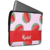 Sliced watermelon pattern on pink laptopschutzhülle (Vorne Rechts)