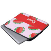 Sliced watermelon pattern on pink laptopschutzhülle (Vorne Knopf)