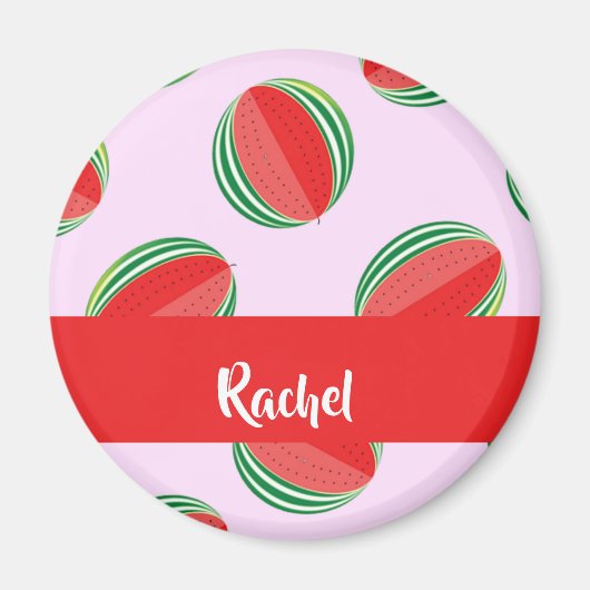 Sliced watermelon pattern on pink magnet (Vorne)