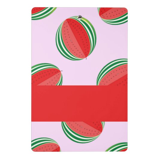 Sliced watermelon pattern on pink mini klemmbrett (Rückseite)