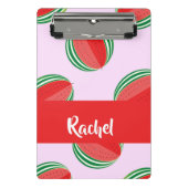 Sliced watermelon pattern on pink mini klemmbrett (Vorderseite)