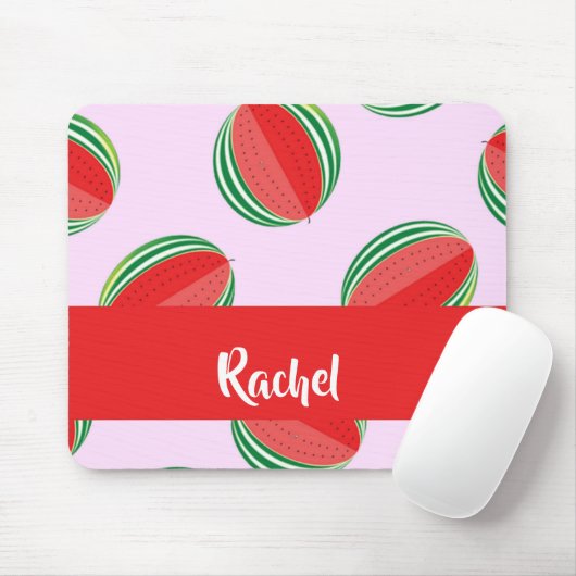 Sliced watermelon pattern on pink mousepad (Mit Mouse)