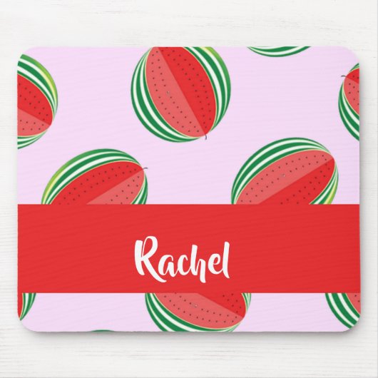 Sliced watermelon pattern on pink mousepad (Vorne)