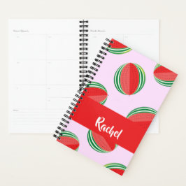 Sliced watermelon pattern on pink planer