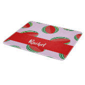 Sliced watermelon pattern on pink schneidebrett (Ecke)