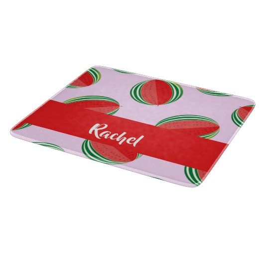 Sliced watermelon pattern on pink schneidebrett (Ecke)