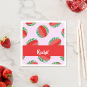 Sliced watermelon pattern on pink serviette (Beispiel)