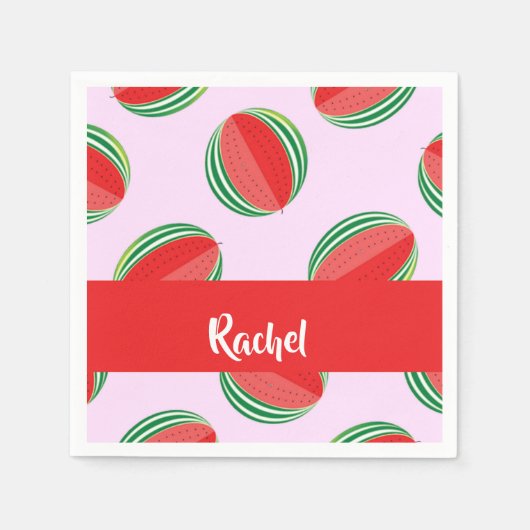 Sliced watermelon pattern on pink serviette (Vorderseite)