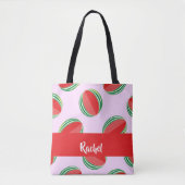 Sliced watermelon pattern on pink tasche (Vorderseite)