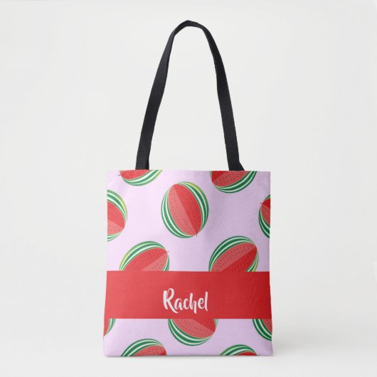 Sliced watermelon pattern on pink tasche (Vorderseite)
