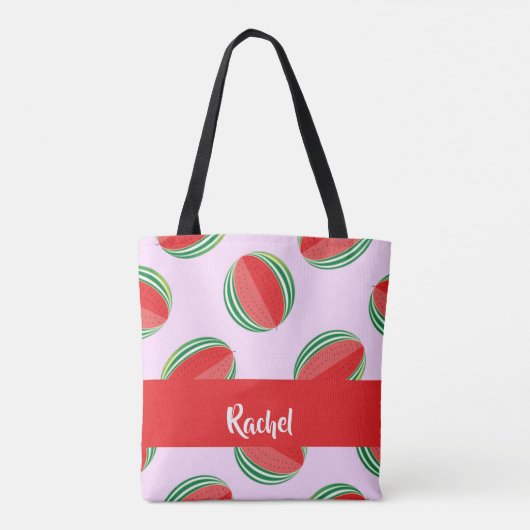 Sliced watermelon pattern on pink tasche (Rückseite)