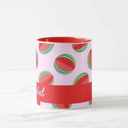 Sliced watermelon pattern on pink tasse (Zentrum)
