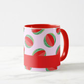 Sliced watermelon pattern on pink tasse (VorderseiteRechts)