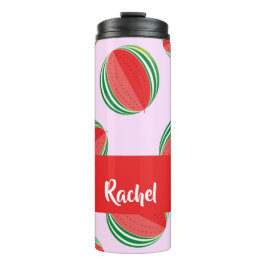 Sliced watermelon pattern on pink thermosbecher