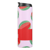 Sliced watermelon pattern on pink thermosbecher (Nach rechts gedreht)